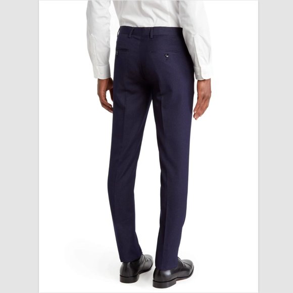 SOUL OF LONDON Mens Dress Pants 35" Inseam Unhemmed Size 34 - Navy Blue NWT - Picture 2 of 3